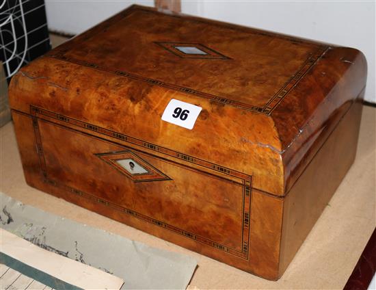 Victorian walnut work box